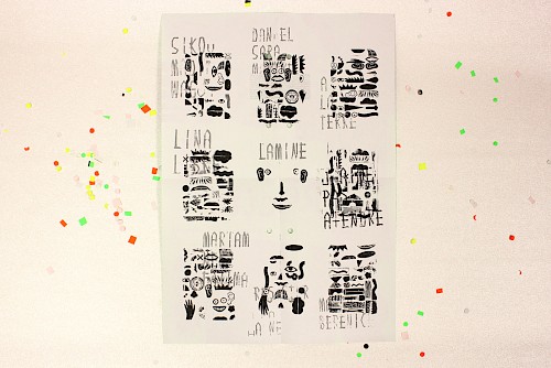 Visages crées en presse typographique